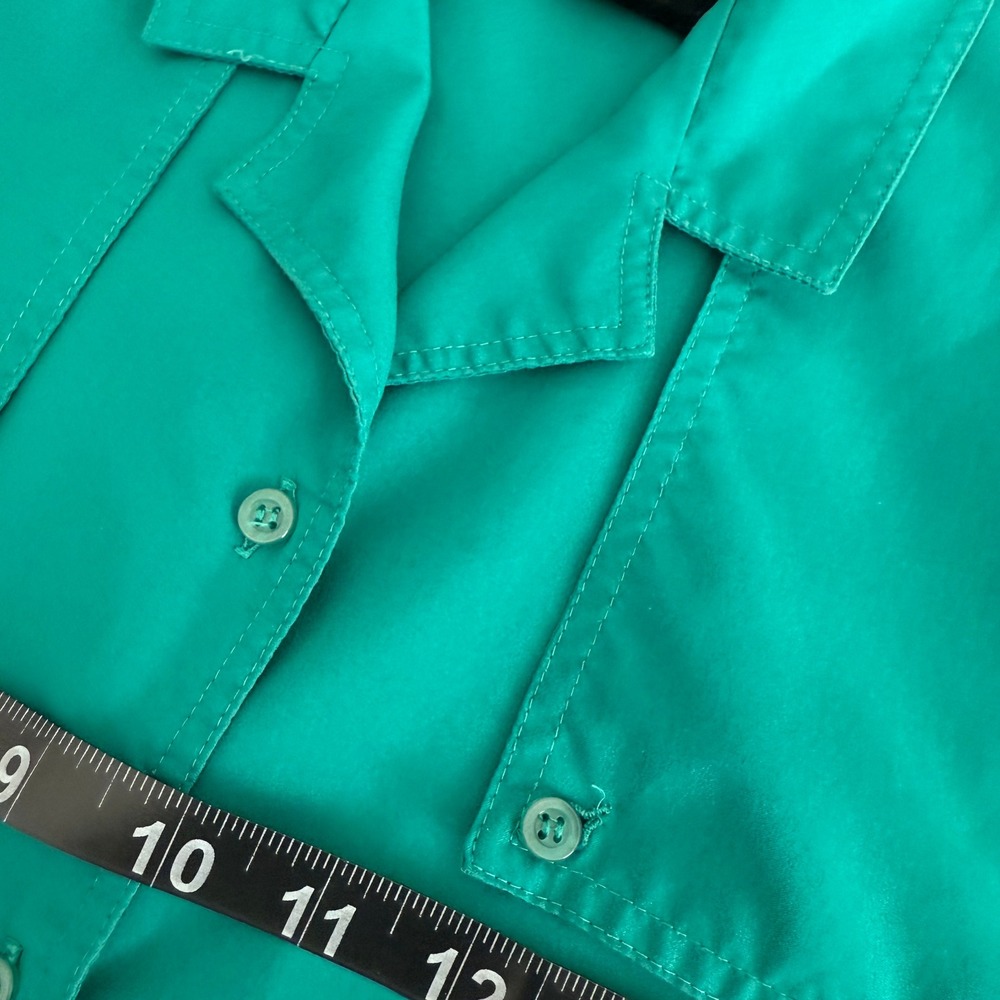 Vintage Diane von Furstenberg Teal Green Button Down Shirt Size 10 - Picture 5 of 6